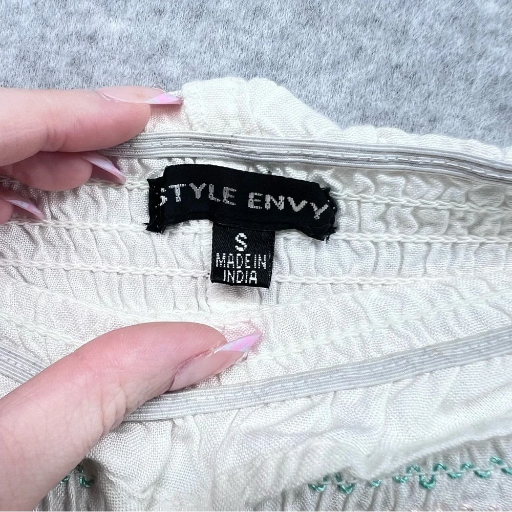 Style Envy Ruffled Off-Shoulder Top - Multicolor Stripes - Picture 2 of 6
